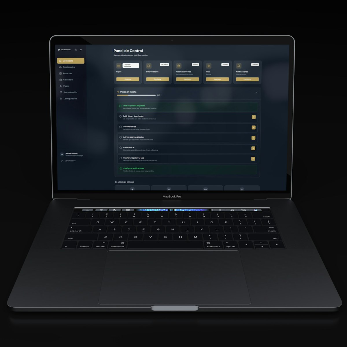 Internal business systems dashboard with analytics and workflow data